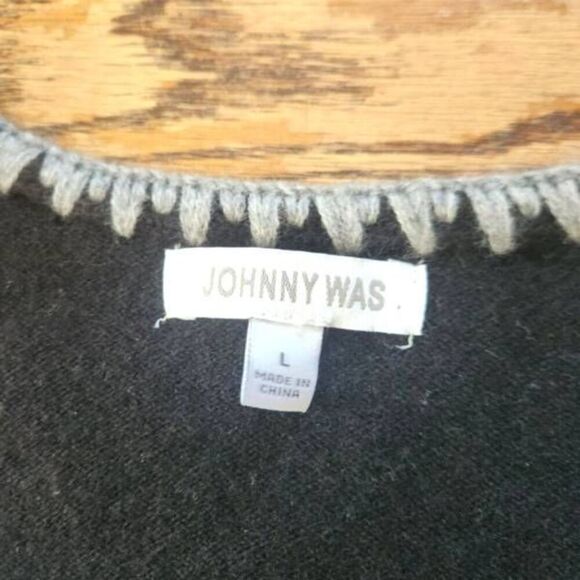Johnny Was The Whipstitch V Neck Pullover ‑ Color Block cashmere wool blend sz L - Picture 2 of 5